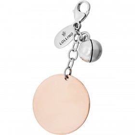 Klang der Liebe Anhänger, runde Gravurplatte 18kt rosévergoldet